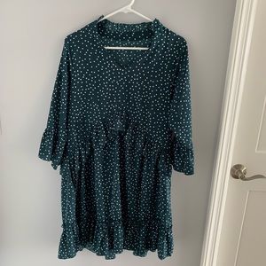 Green polka dot dress